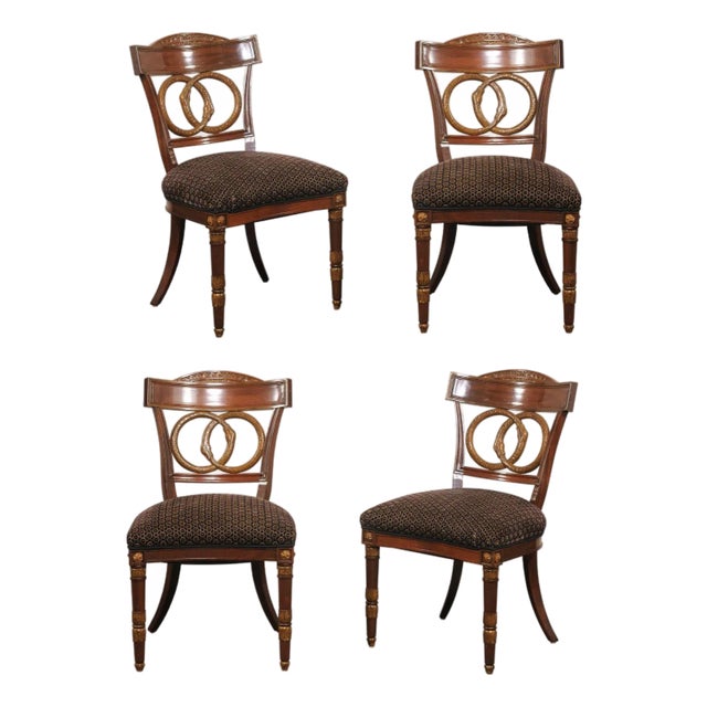 French Set of "Ouroboros" Back Dining Chairs For Sale