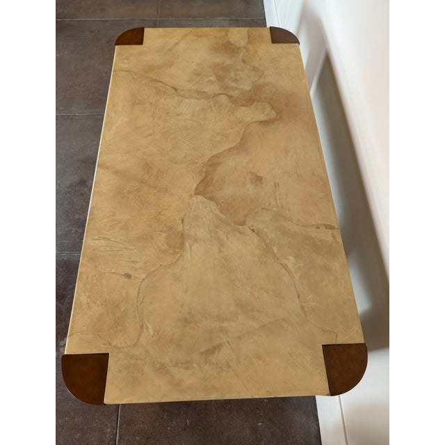 Wood Vintage 1980’s Goatskin Attributed to Karl Springer Desk For Sale - Image 7 of 14