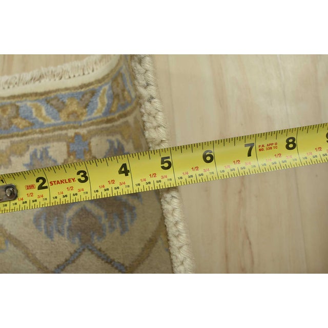 Oushak Rug 9′ X 12’1” Ivory Wool Tribal Hand-Knotted Oriental Carpet For Sale - Image 11 of 12