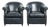 Dark Blue Cowhide Leather Club Chairs, Set of 2 For Sale