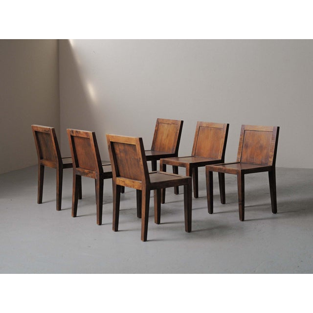 Architectural Oak Chairs, France, 1970, Set of 6 For Sale - Image 9 of 18