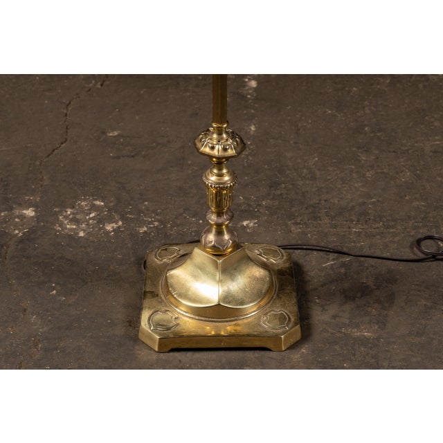 Antique Brass Bridge Arm Floor Lamp For Sale - Image 11 of 11