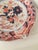 Antique 19 th Century Japanese Imari Round Serving Platter, with Hand Painted Flowers in Deep Blue and Russet Colors, with...