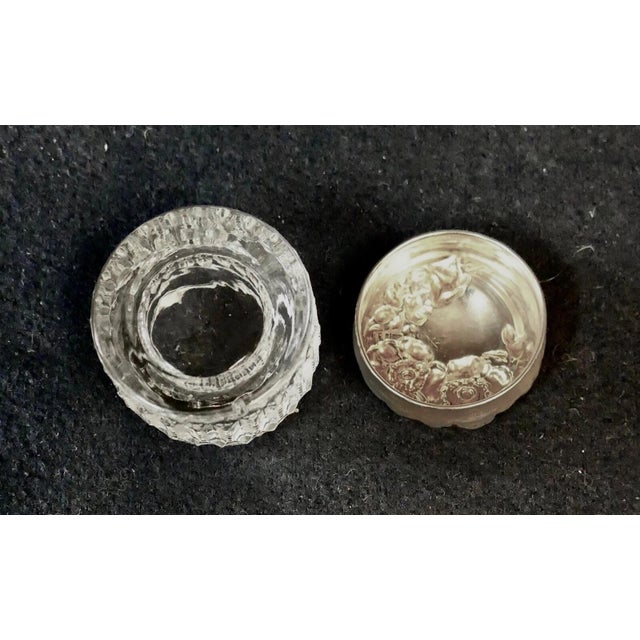 Metal Early 20th Century Miniature Sterling & Crystal Vanity Jar For Sale - Image 7 of 10