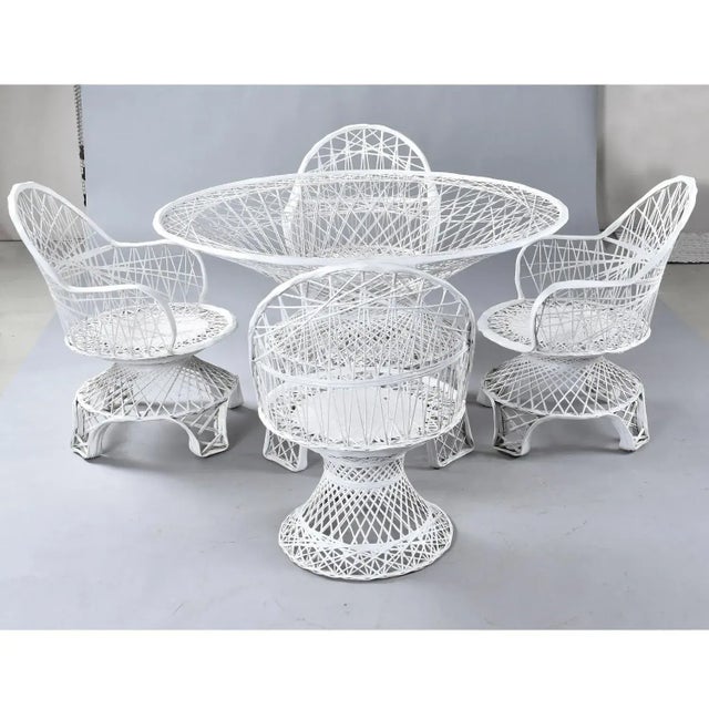 Glass Restored Russell Woodard Vintage Spun Fiberglass Outdoor Dining Set For Sale - Image 7 of 12