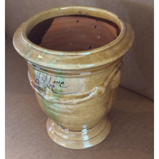French Pair of French Anduze Planters Flame 7” X 9” by La Madeleine For Sale - Image 3 of 5