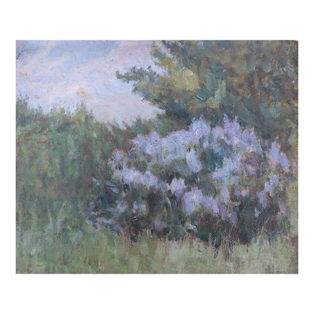 Original Impressionism Oil Painting: Forest Landscape, Ukrainian Art (1960s) 29-35 For Sale