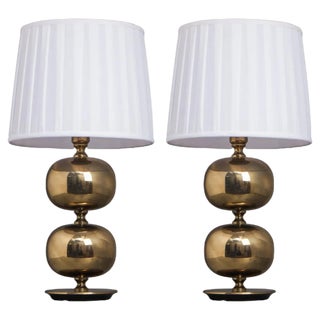 Swedish Brass Table Lamps from Ab Stilarmatur, 1960s, Set of 2 For Sale