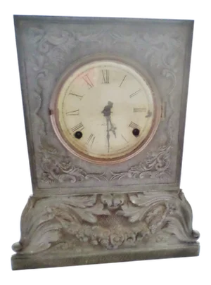 Antique Chauncey Jerome Pewter Front Shelf Clock