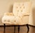 Ralph Lauren Roll Arm Tufted Yellow Bergere Arm Chair.
