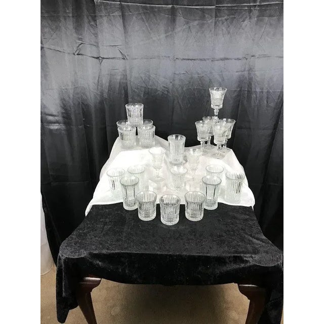 1970s Fostoria Aspen Pattern Crystal Glassware Service for