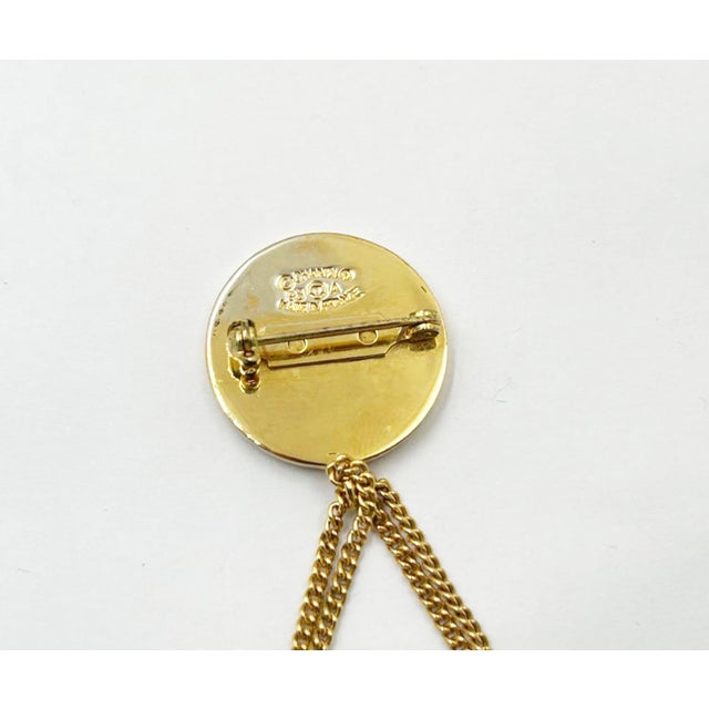 Chanel Vintage Chanel Gold Plated Coin Handbag Brooch For Sale - Image 4 of 4