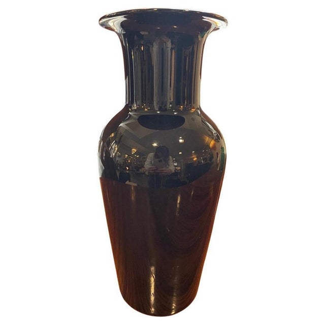 Murano Black Glass Vase by Barovier, 1960 For Sale - Image 9 of 9