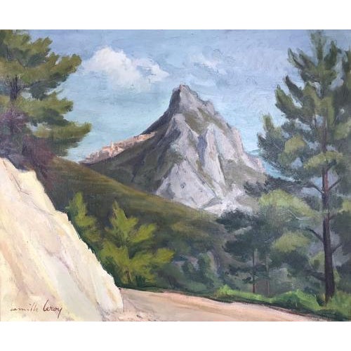 Camille LEROY 1905-1995 Sainte-Agnès and its rock (Alpes-Maritimes) Oil on canvas Signed lower left Titled on the back on...