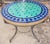 2010s Moroccan Blue and Turquoise Mosaic Side Table For Sale - Image 5 of 6