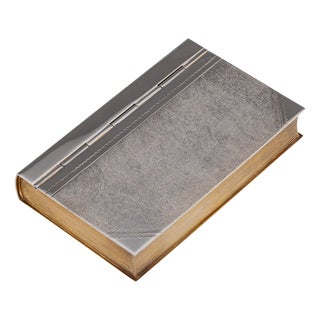 Vintage English Silver Book Shaped Cigar Box, 2015 For Sale