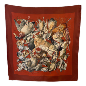 Hermès Gibiers Henri De Linares Silk Scarf 1991