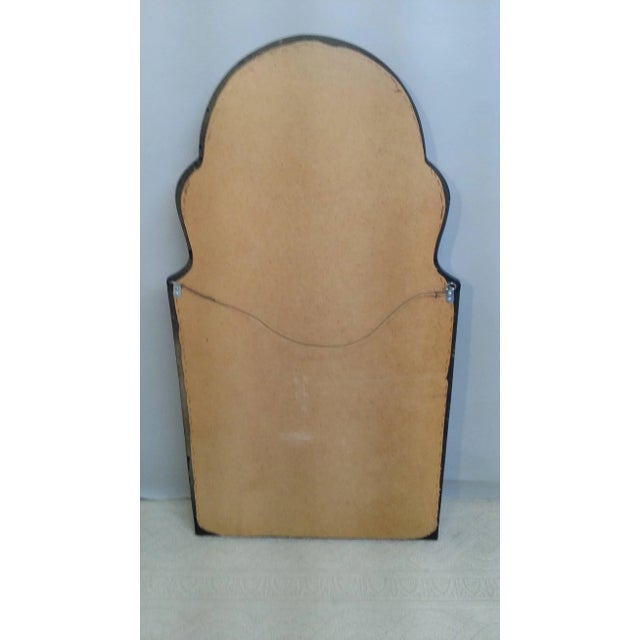 Vintage Black Lacquer Mirror With Gilt Decoration For Sale - Image 4 of 5