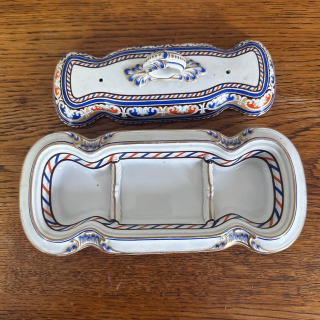 Copeland 19th Century Copeland Ironstone Barber Shop Razor Box For Sale - Image 4 of 11