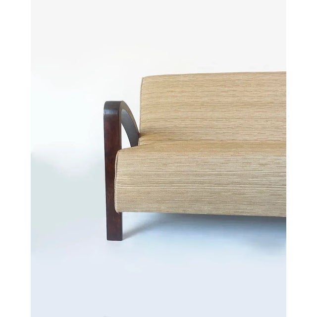 Art Deco Sofa in Walnut, 1930s For Sale - Image 4 of 10