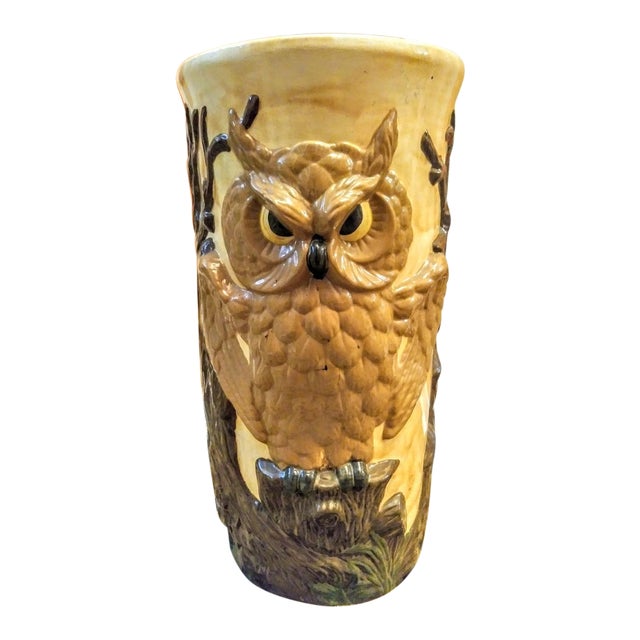 Vintage Ceramic Owl Umbrella Holder Stand Chairish