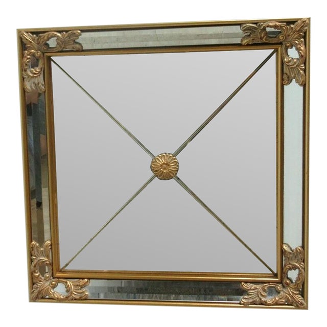 1980s Labarge Gold Gilt Venetian French Mirror Italian Neo Classical Biedermeier For Sale