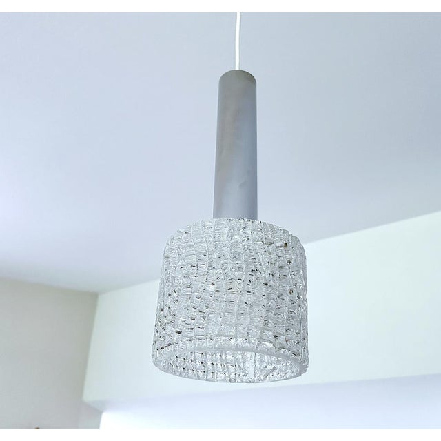 1970s Vintage Glass Pendant Lights from Kalmar, 1970s, Set of 3 For Sale - Image 5 of 16