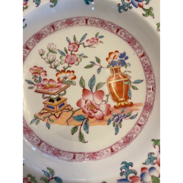 Very difficult to find set of Minton Poonah large rimmed bowls. This pattern is just gorgeous with raised finishes and so...