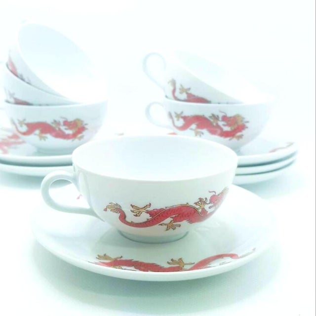 Bavarian Porcelain Dragon Tea Service, 1960s, Set of 15 For Sale - Image 6 of 13