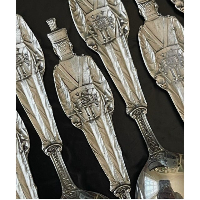 Metal Antique Sterling Silver Figural Tea Spoons, Set of 12, West Point Cadet Soldier Motif, 19th/20th C. For Sale - Image 7 of 18