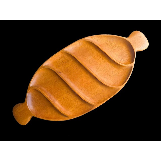 1960s Taverneau Wood Partitioned Tray/Platter Designed by Arthur Umanoff for Pantalcraft For Sale - Image 13 of 15