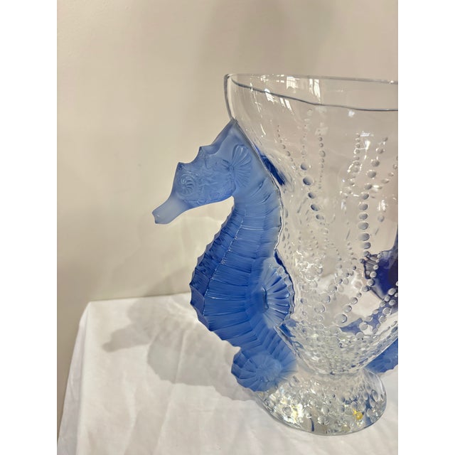 Poseidon Vase – Lalique Blue Saphir Edition (3/99) For Sale - Image 4 of 7