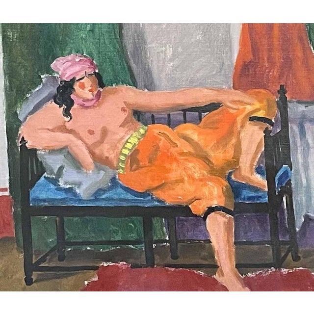 Figurative Lounging Nude in Marrakesh by Salvatore Pinto (American, 1905-1966) For Sale - Image 3 of 5