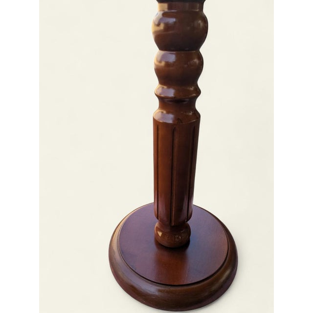 Hand-Turned Plant Stand in Real Wood, 1960s For Sale - Image 6 of 11
