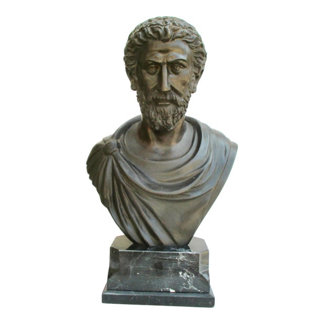 Mid-Century Roman Emperor Marcus Aurelius Bronze For Sale