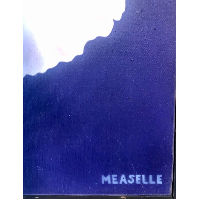 Clarence Measelle, Photorealism Still Life Acrylic Painting Flower Photo Realist Orchid, Vivid Blue For Sale - Image 4 of 11