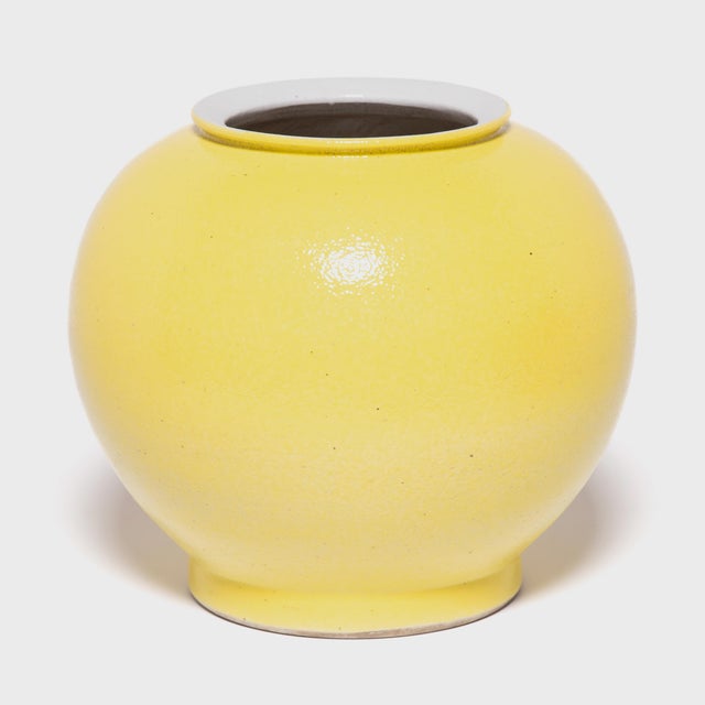 Modern Citron Yellow Onion Vase For Sale - Image 3 of 6
