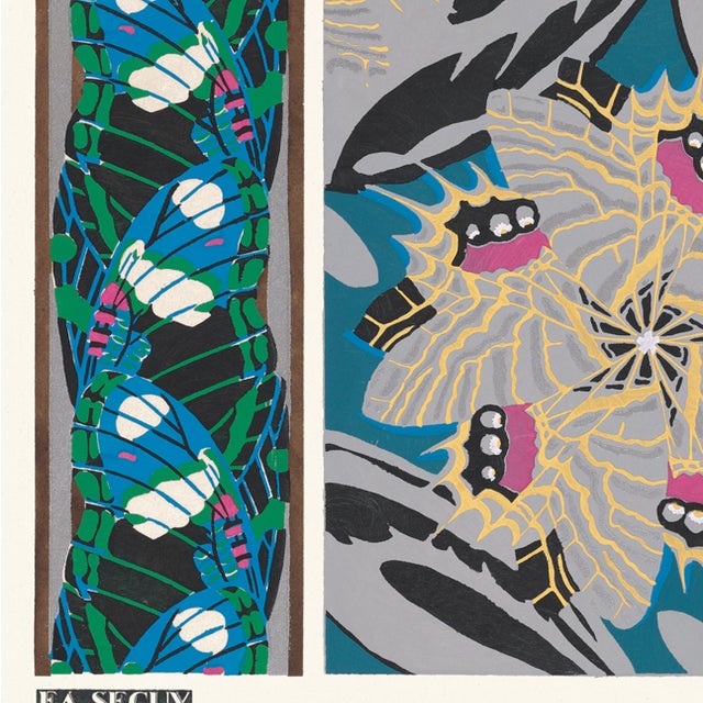 Art Deco "Butterflies" Plate 17 Reproduction Print After E. A. Seguy For Sale - Image 3 of 3
