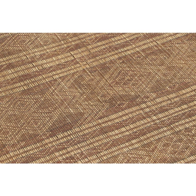 1950s Vintage Tuareg Mat in Brown and Beige With Intricate Tribal Patterns For Sale - Image 5 of 7