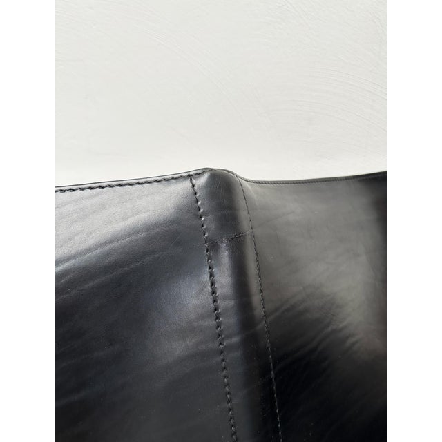 1980s Vintage Italian CAB 414 2-Seater Sofa in in Black Leather by Mario Bellini for Cassina, 1980s For Sale - Image 5 of 10