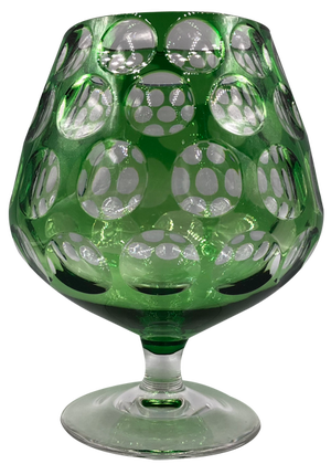 Mid-Century Modern Faceted Vase in Emerald Green attributed to a design by Karel Wünsch for Nový Bor, Bohemia, 1960s