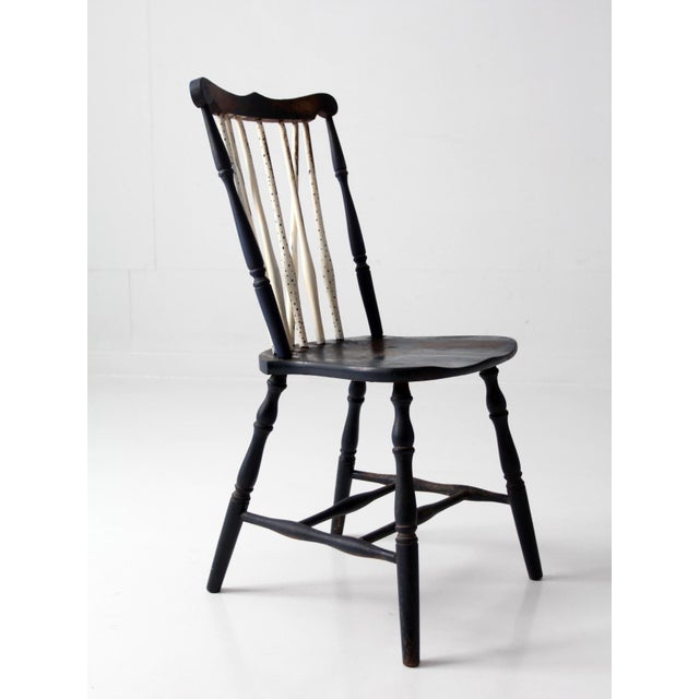 Antique Painted Brace Back Windsor Style Chair For Sale - Image 13 of 16