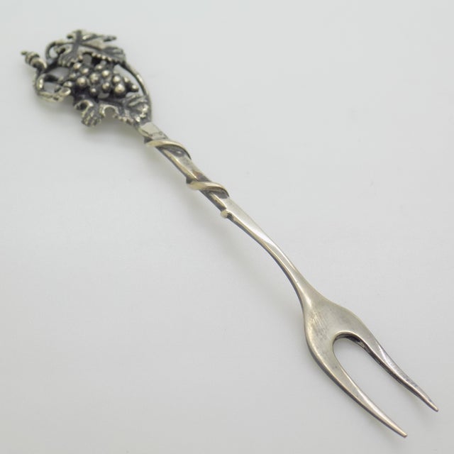 Vintage Italian Silver 800 Grape Cocktail Fork from Raspini, Arezzo, 2000s For Sale - Image 16 of 16