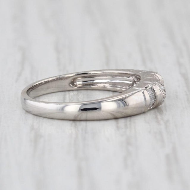 0.27ctw Diamond Wedding Band 950 Platinum Stackable Ring Size 6.5 For Sale In Greensboro - Image 6 of 8