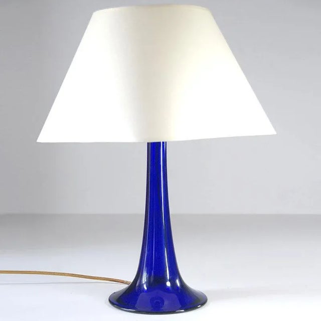 Cobalt Glass Table Lamp, 1960s For Sale - Image 4 of 9