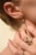 14k Gold Genuine Emerald Diamond Halo C-Hoop Wedding Earrings Gift- A Pair For Sale - Image 4 of 10