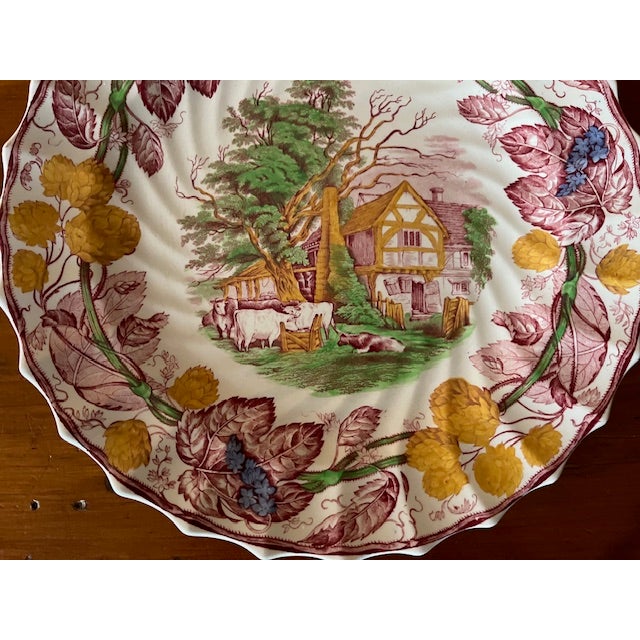 1920s Early 20th century Spode Copeland Edward Duncan Rural Scenes Dinner Plates - Set of 4 For Sale - Image 5 of 7
