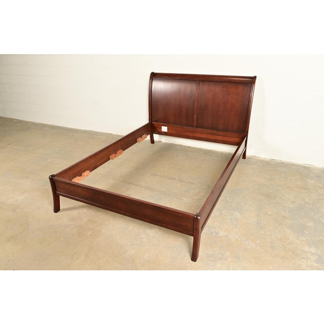 L. & J. G. Stickley French Empire Cherry Wood Queen Size Sleigh Bed For Sale In South Bend - Image 6 of 11
