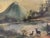 Cabin Antique Landscape Painting of Mountain Scene For Sale - Image 3 of 10