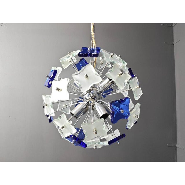 Vintage Hammered Glass Sputnik Chandelier, 1970s For Sale - Image 9 of 13